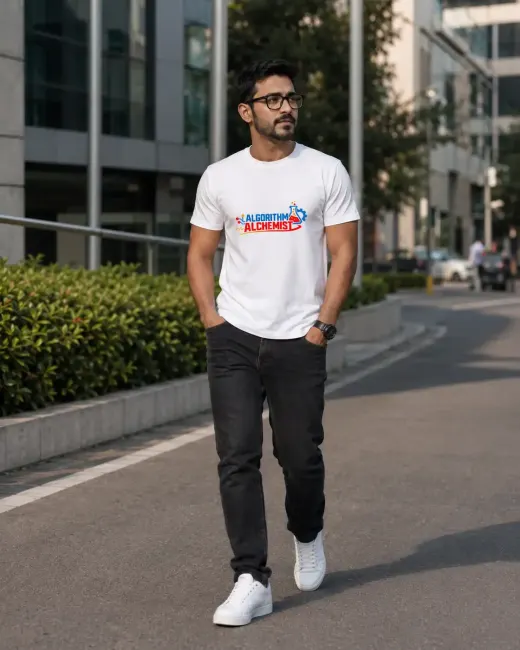 Algorithm Alchemist Supima cotton T-shirt with front graphic