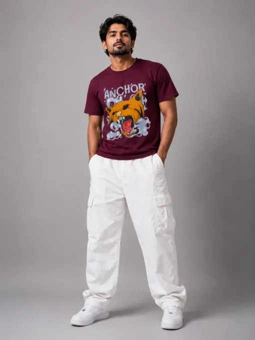 Anchor Beast Supima cotton plus-size T-shirt, front view on plain background