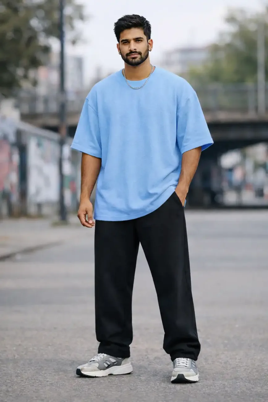 Baby Blue Terry Oversize T-Shirt