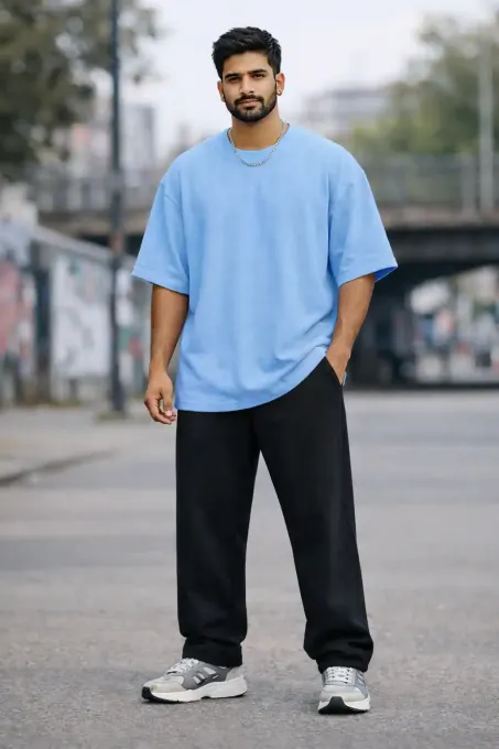 Baby Blue Terry Oversize T-Shirt