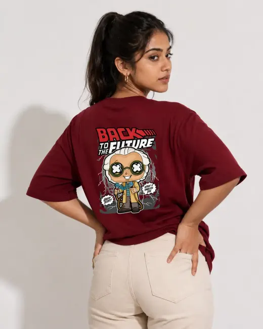 Back To The Future Doc Brown Maroon Tee