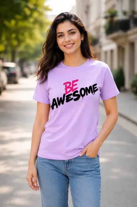 Be Awesome Tee — Supima cotton t-shirt, front view