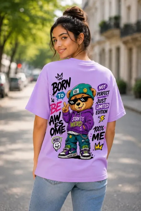 Be Awesome Tee — Supima cotton oversized t-shirt with clean streetwear silhouette