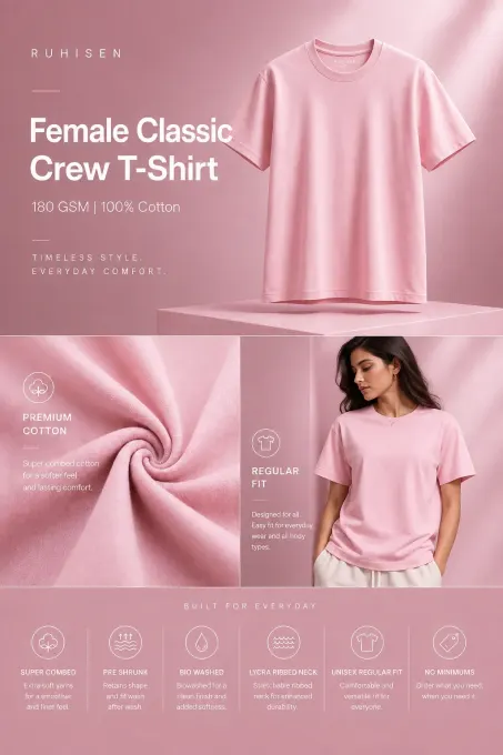 Be Your Own Muse classic crew T-shirt — front view on clean background