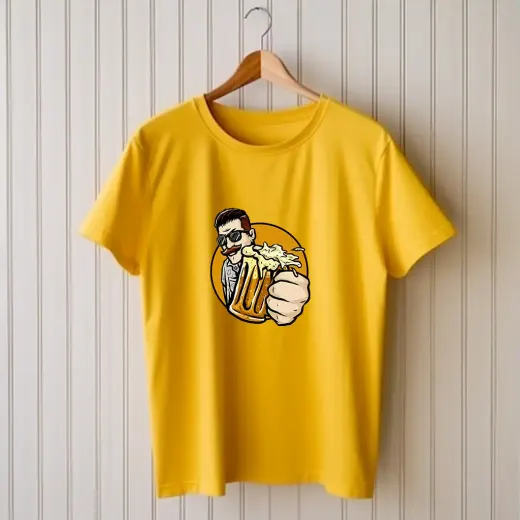 Oversized t-shirt with 'Beer Cheers' graphic print