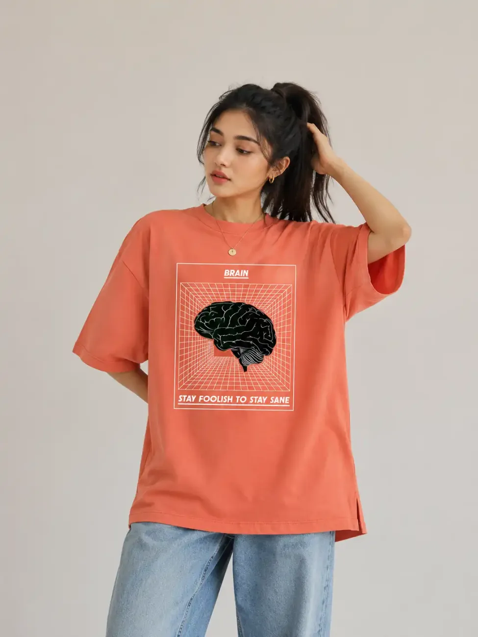 Brain Oversized Graphic T-Shirt