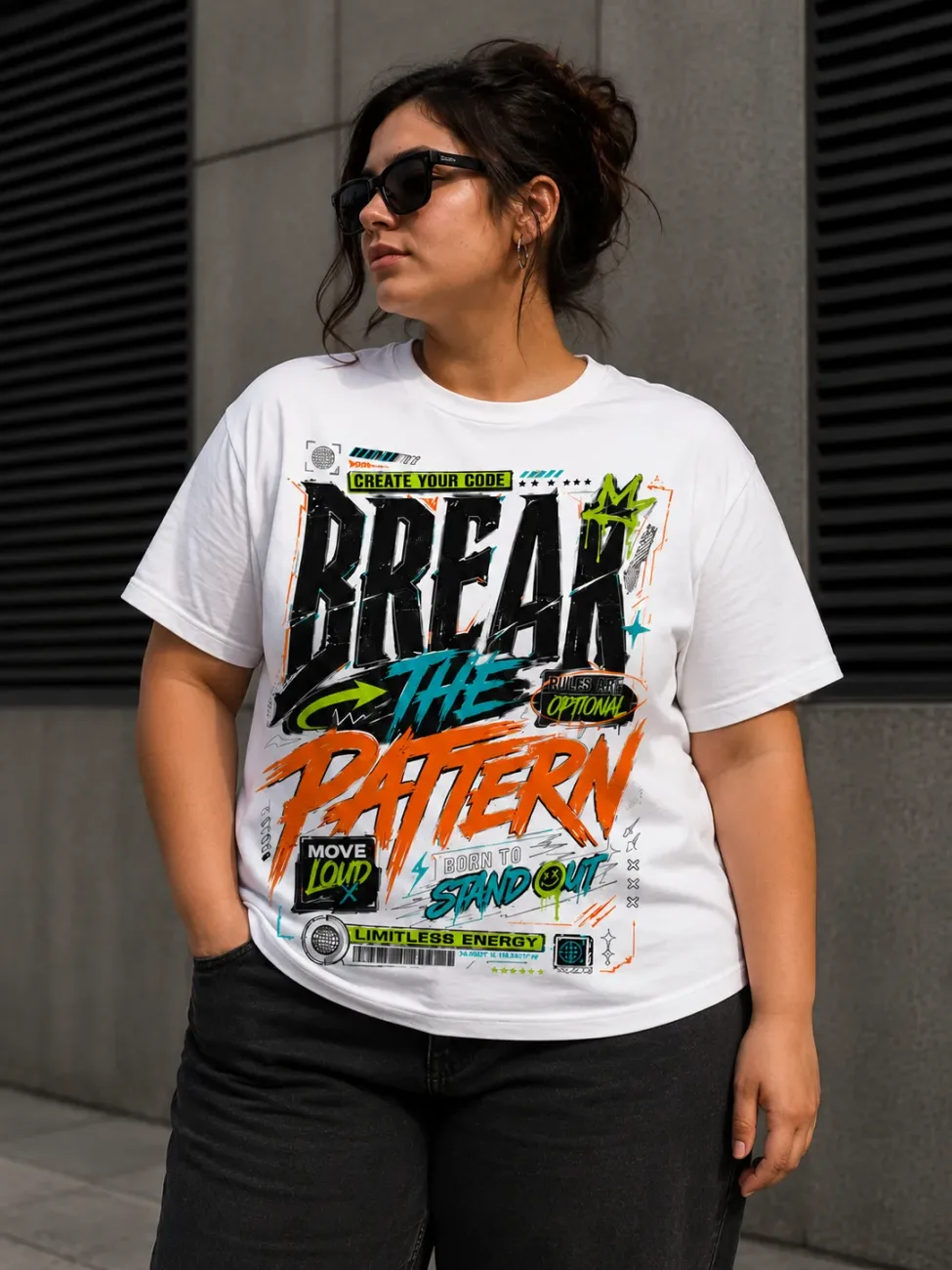 Break the Pattern Supima Cotton Plus Size T-Shirt