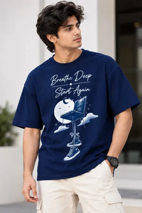 Breathe Deep Start Again Oversized T-Shirt