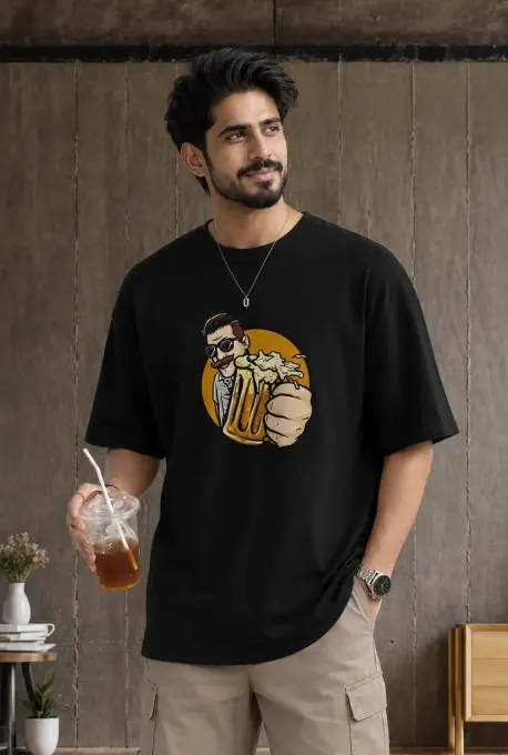 Front view of Cheers and Chill graphic Supima cotton t-shirt showing chest print