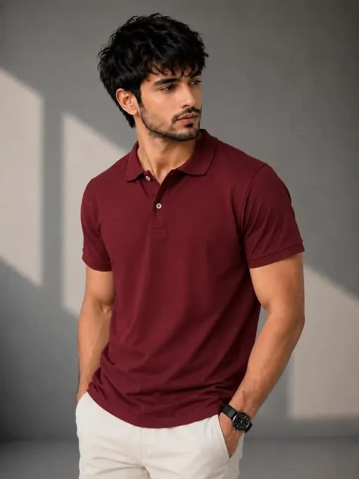 Classic Maroon Polo T-Shirt