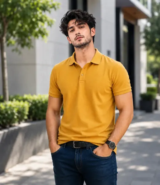 Classic Mustard Yellow Polo T-Shirt