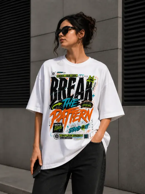Codebreaker oversize tee front view on plain background