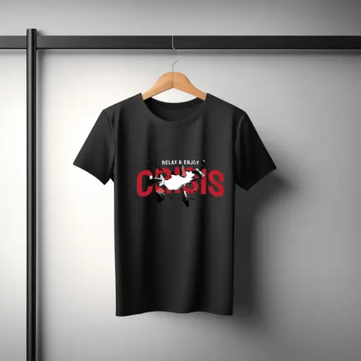 Crisis oversized graphic t-shirt featuring bold front artwork on a relaxed streetwear fit