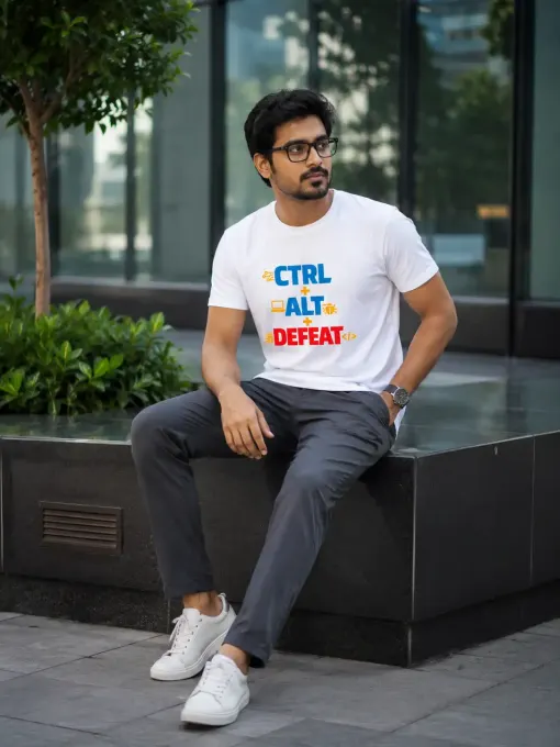 CTRL + ALT + DEFEAT Supima Cotton Graphic T-Shirt