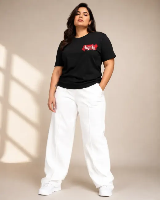 Dignity Supima Cotton plus-size T-shirt — front view on neutral background