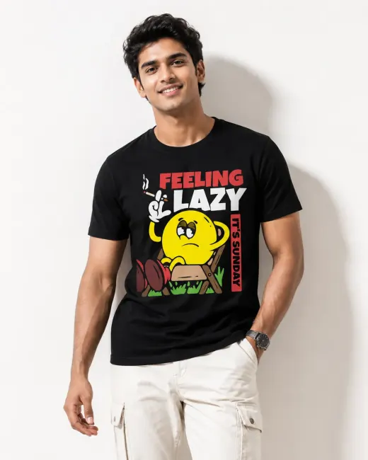Feeling Lazy Tee — Supima cotton t-shirt displayed on a neutral background