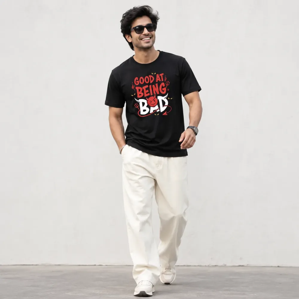 Good At Being Bad Graphic Black T-Shirt