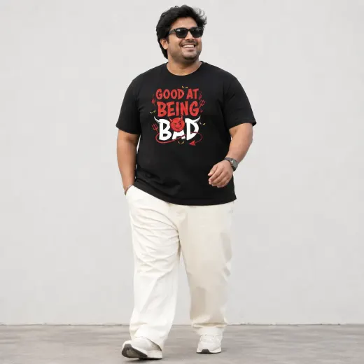 Good At Being Bad unisex regular-fit t-shirt in black — premium Supima cotton, clean streetwear silhouette