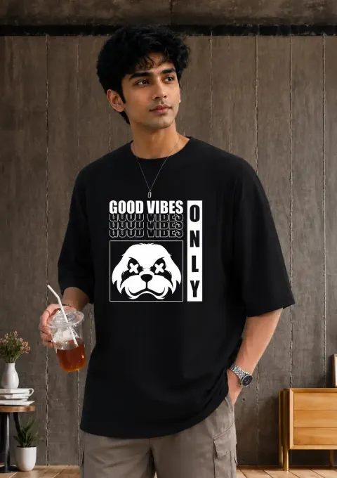 Good Vibes Only graphic Supima cotton streetwear t-shirt