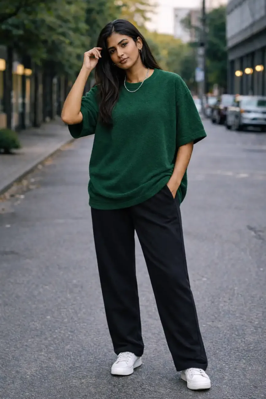 Green Terry Oversize T-Shirt