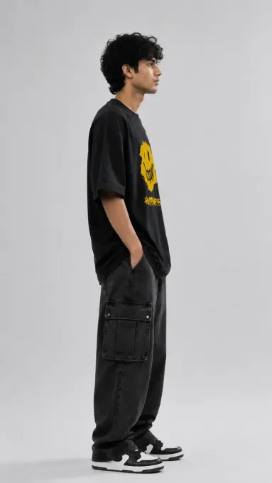 Happiness Oversized Graphic T-Shirt — oversized tee with front graphic