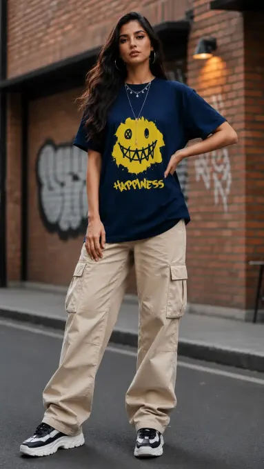 Happiness Oversized Graphic T-Shirt