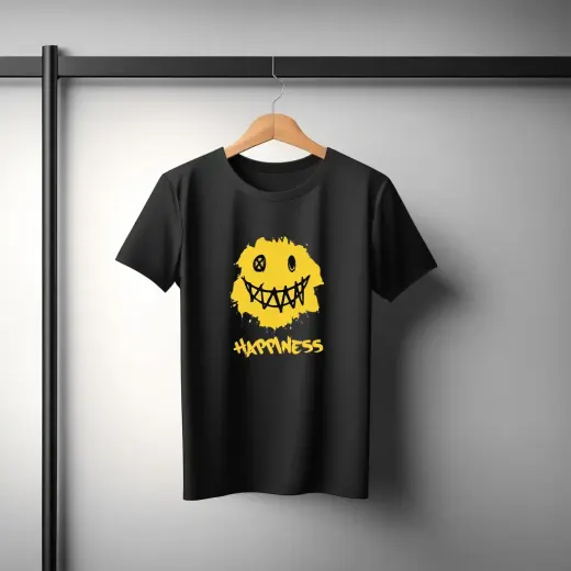 Happiness Oversized Graphic T-Shirt — front view of oversized graphic tee