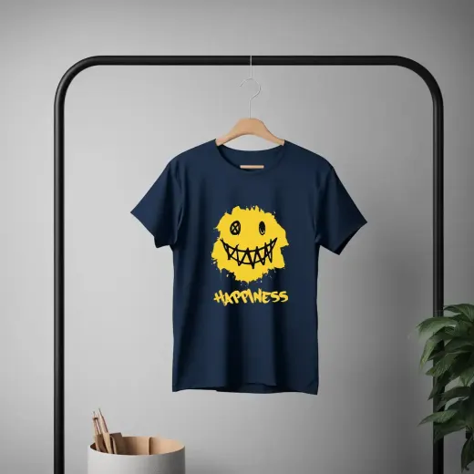 Happiness oversized graphic t-shirt, front view