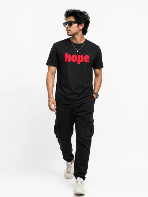Hope Statement Tee — Supima cotton t-shirt with chest statement typography