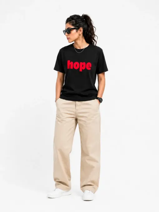 Hope Statement Tee – Supima cotton t-shirt with bold statement print, clean crew-neck silhouette