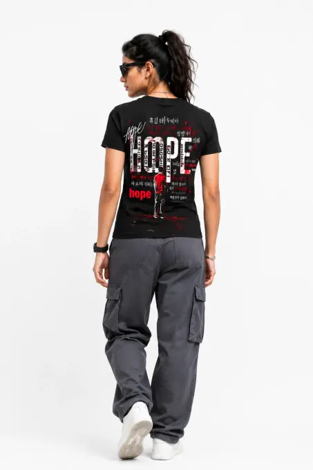 Hope Statement Tee — oversized Supima cotton t-shirt with minimal statement print
