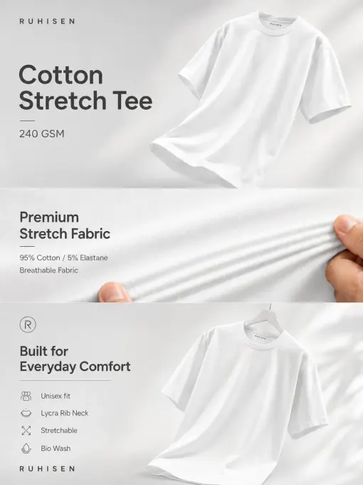 White stretch cotton graphic t-shirt with ‘It’s Girl Things’ print, front view on plain background