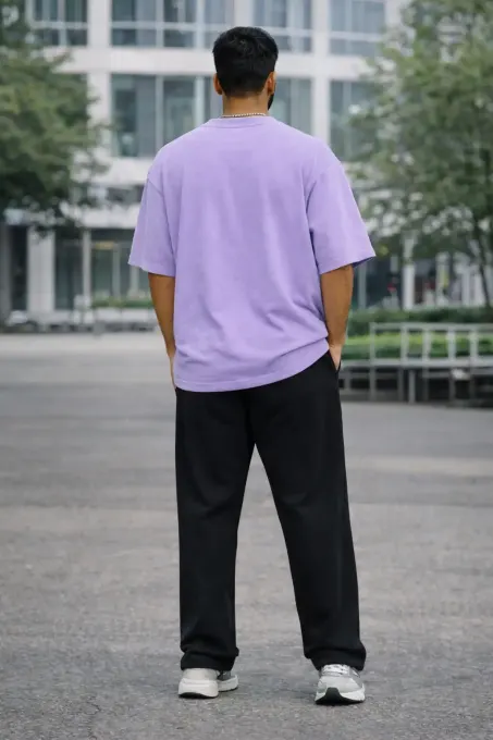 Lavender terry oversize t-shirt in soft pastel purple