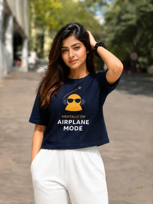 Luxury Supima Cotton Airplane Mode oversized graphic t-shirt, front view with bold airplane print