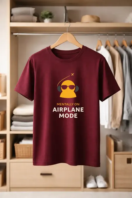 Supima cotton graphic tee with “Airplane Mode” print on front