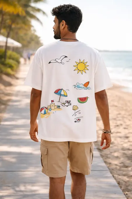 Men's Beach Day all-over print T-shirt, front view