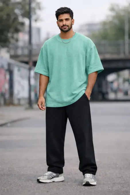 Mint Green Terry Oversize T-Shirt
