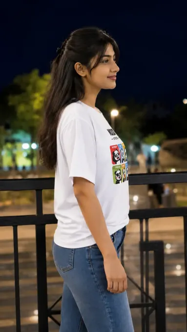 Mood Of The Day Panda graphic Supima cotton t-shirt, front view showing panda illustration and text