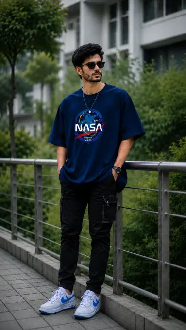 NASA Space Oversized Graphic T-Shirt