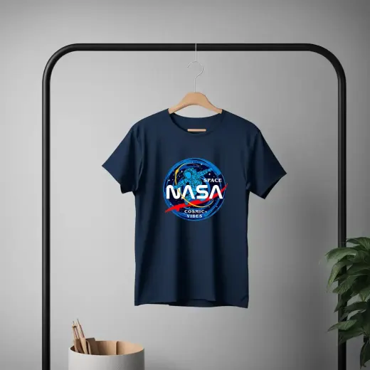 Oversized graphic t‑shirt featuring a NASA space print