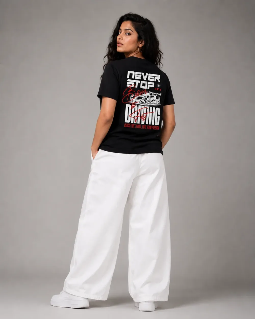 Never Stop Driving Supima Cotton Plus Size T-Shirt
