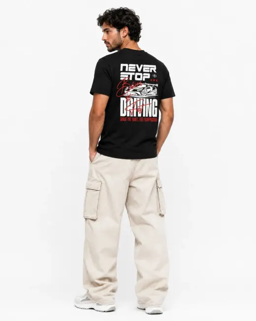 Never Stop Driving tee — Supima cotton t-shirt