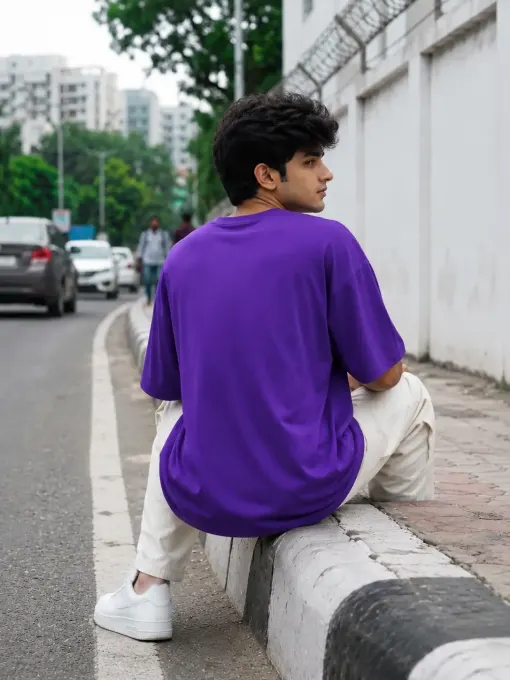 Oversized 'Never Trust Human' graphic t-shirt with bold front print and relaxed fit