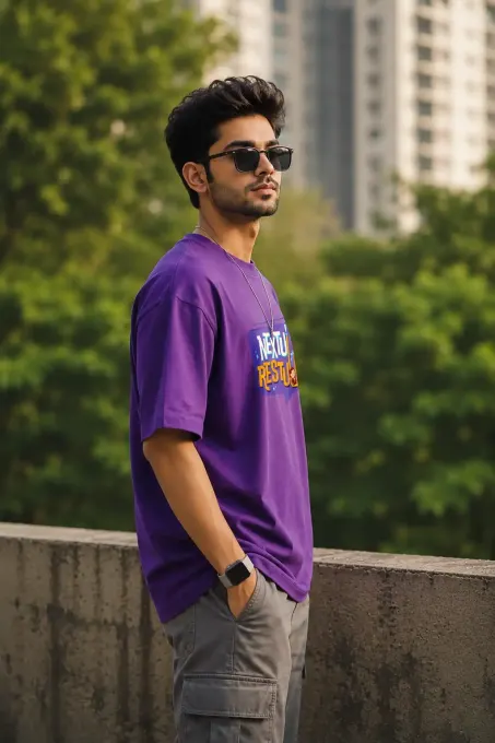 Oversized Supima cotton t-shirt with 'Next Up: Rest' graphic across chest