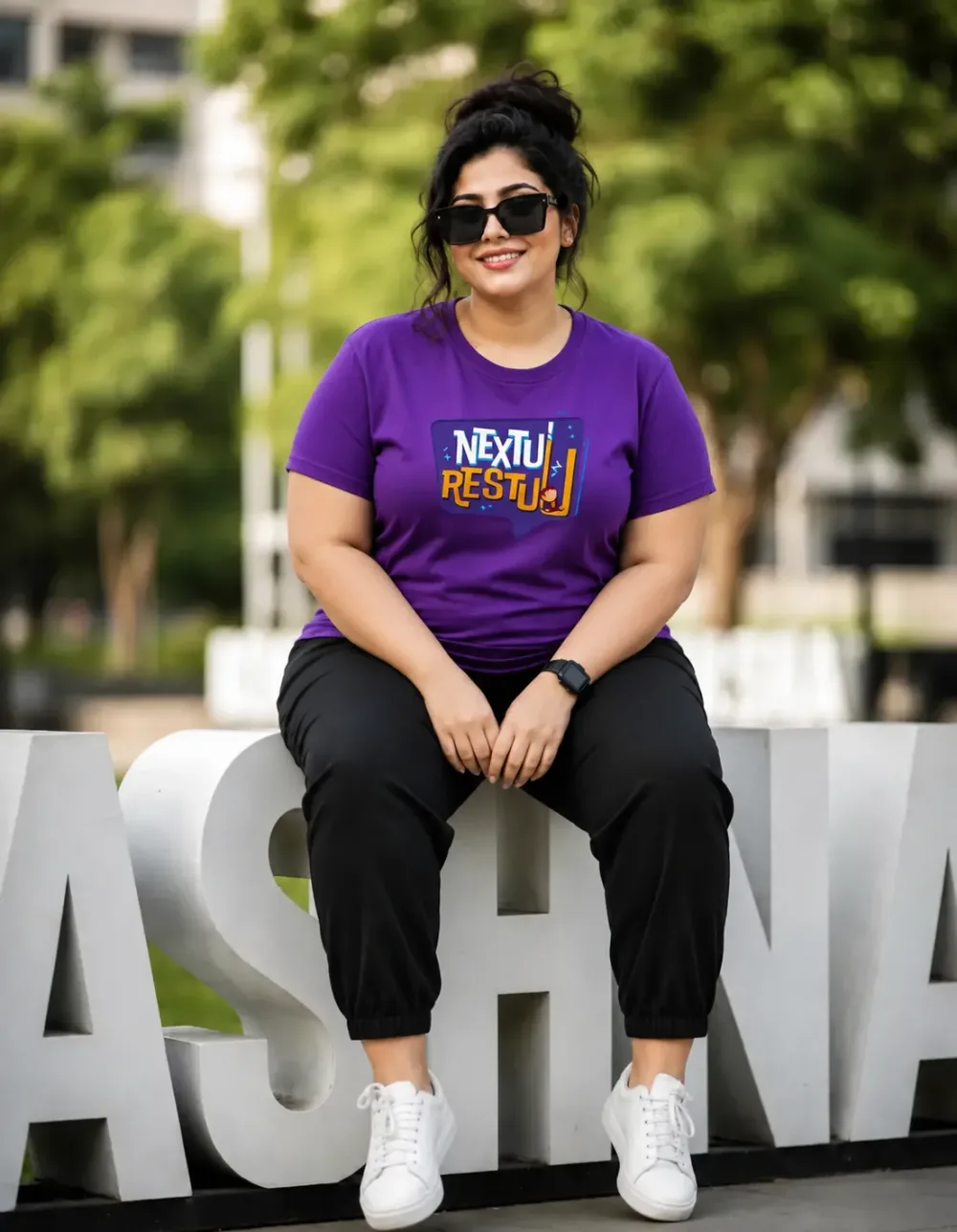 Nextu Restu Plus Size Unisex Regular Fit T-Shirt – Purple