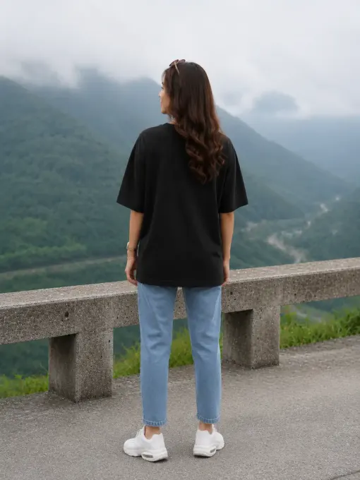 Nightmare oversized black graphic t-shirt, front view
