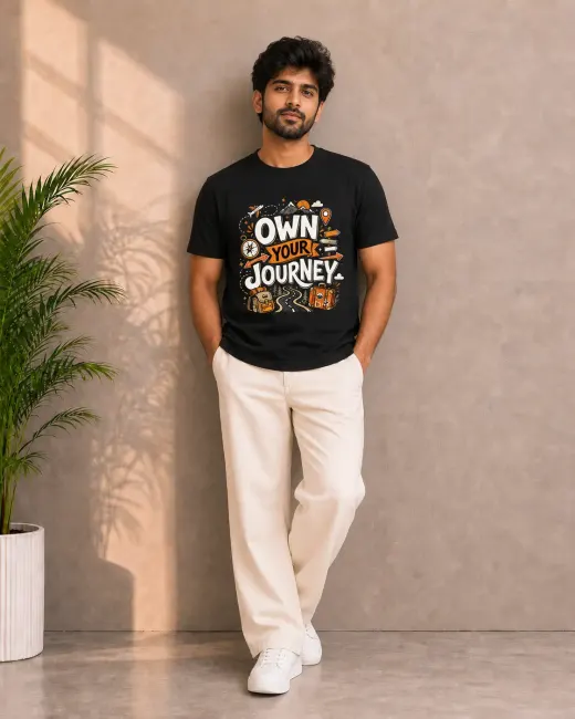 Own Your Journey Black Graphic T-Shirt