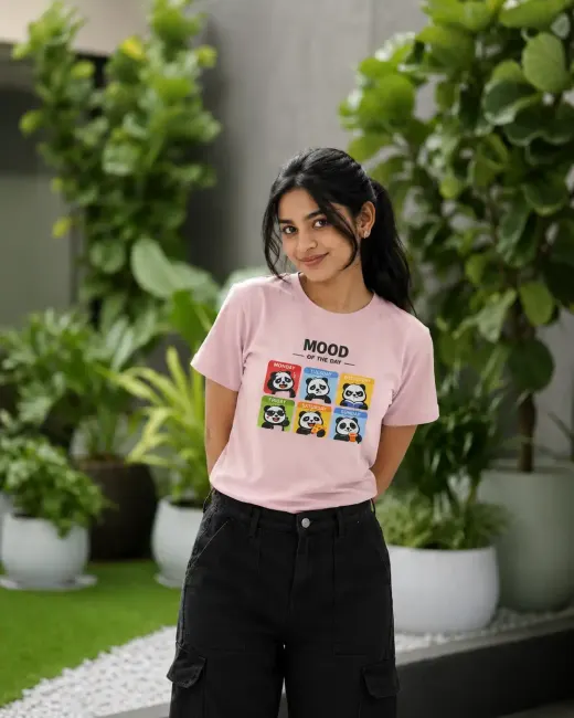 Panda Mood Of The Day Graphic T-Shirt