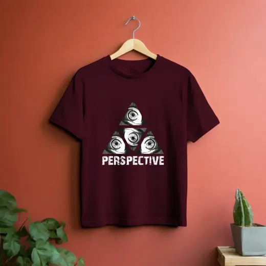 Perspective geometric graphic Supima cotton t-shirt featuring a bold, modern geometric print on premium cotton