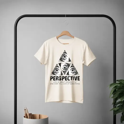 Perspective oversized graphic t-shirt with perspective-themed print